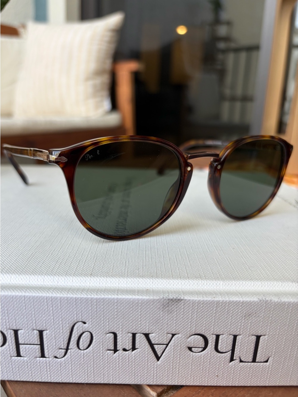 Persol Tortoise Frame Green Lens Sunglasses